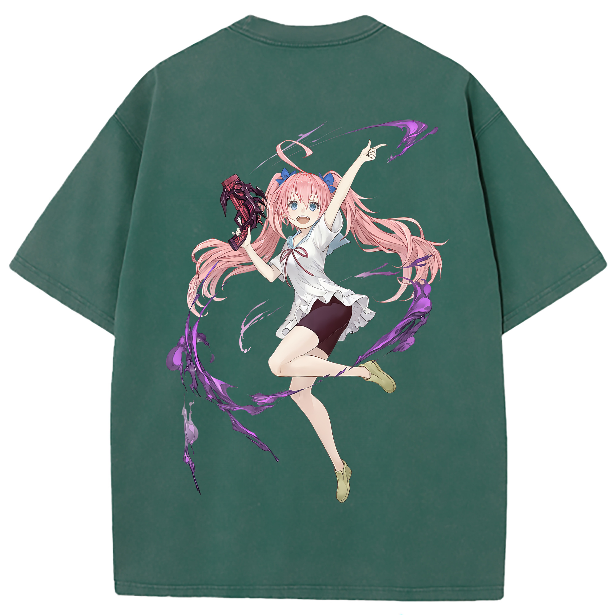 （画像用） 転スラ Regarding Reincarnated to Slime 綿100% ヴィンテージ風 半袖Tシャツ（背面プリント）